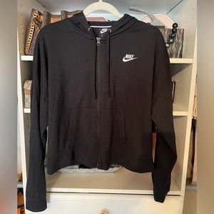 Nike Black Cropped Zip Up Hoodie